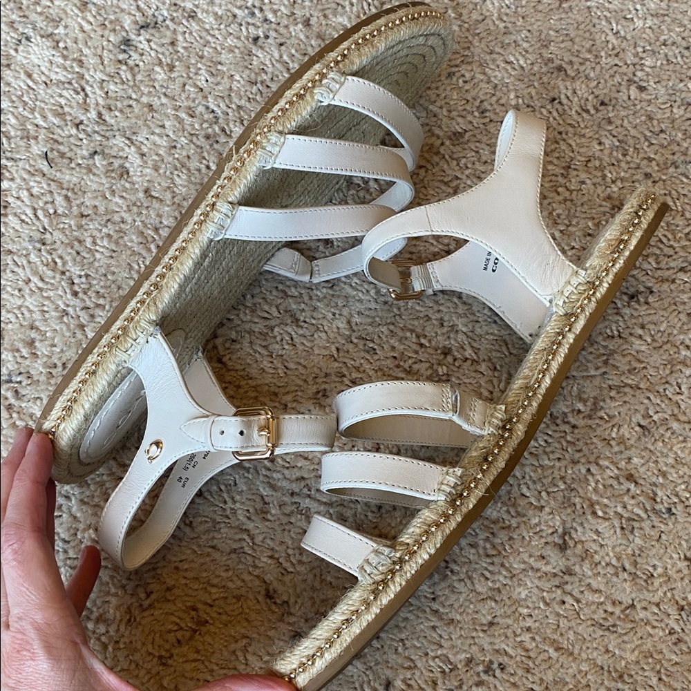 Women’s White Espadrille Strappy Sandals - Picture 6 of 10
